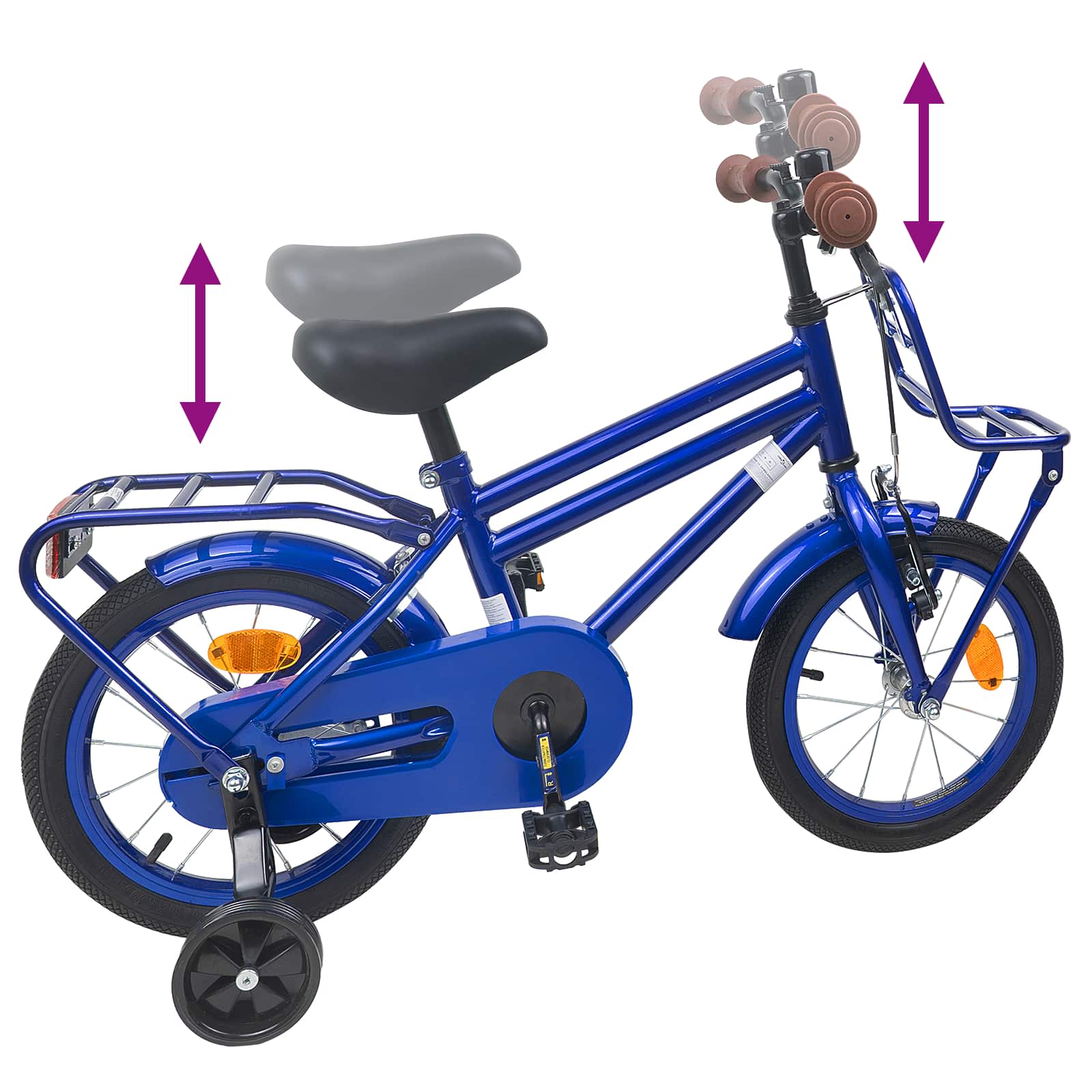 Kinderfahrrad 12 Zoll für 2-4 Jahre alt Schwarz