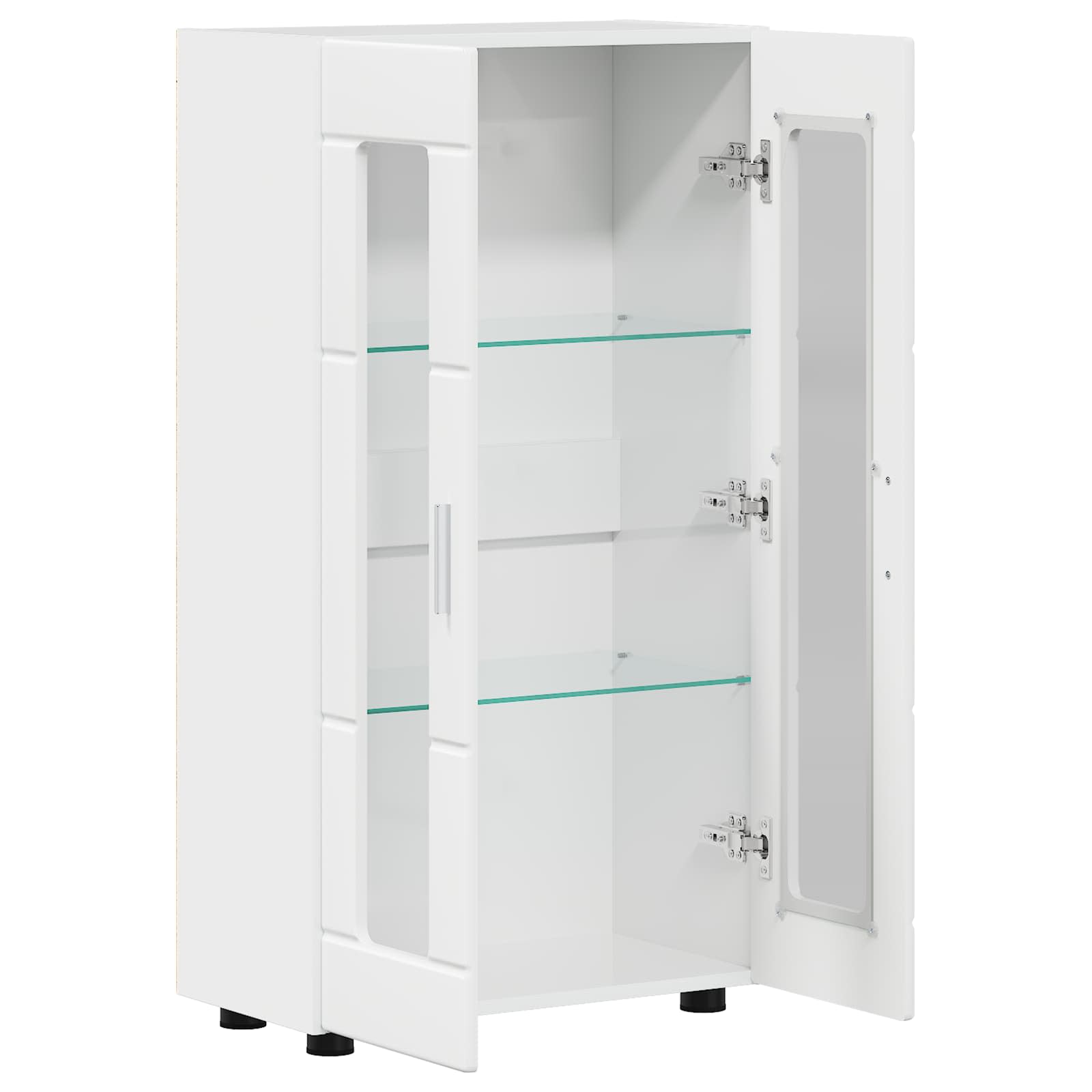Highboard mit Regal FLORIN Weiß 60 x 35 x 182 cm Holzwerkstoff