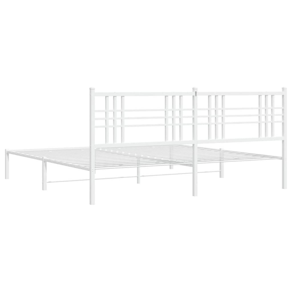 Bettgestell mit Kopf- und Fußteil Metall Schwarz 90x200 cm