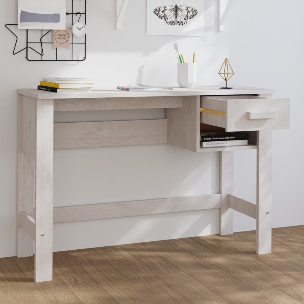 Schreibtisch HAMAR Honigbraun 110x40x75 cm Massivholz Kiefer