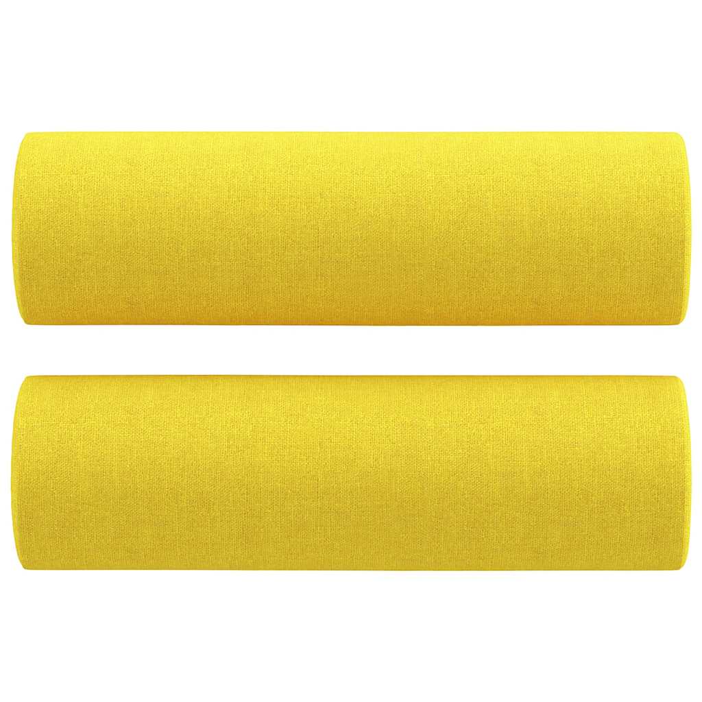 4-tlg. Sofagarnitur mit Kissen Braun Stoff