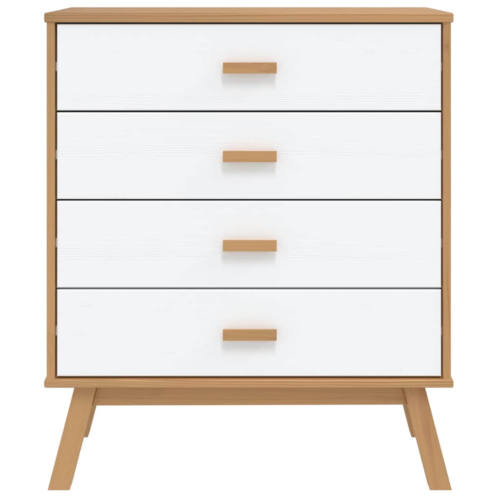 Schubladenschrank OLDEN Braun Massivholz Kiefer