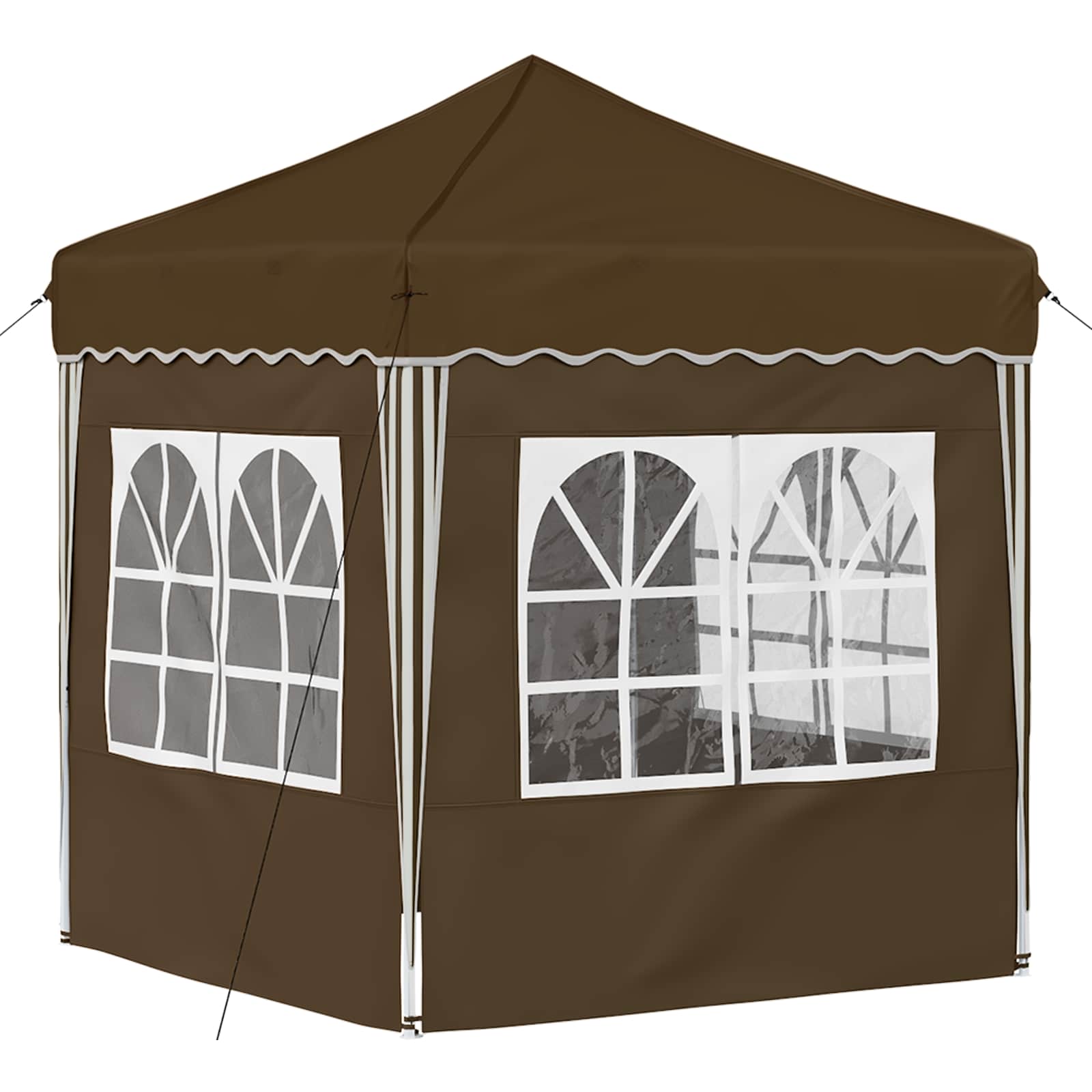 Pop-up Partyzelt 195 x 195 x 245 cm Creme Oxford-Stoff