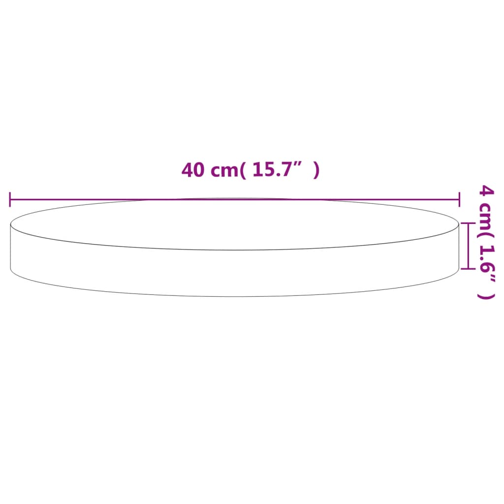 Tischplatte Ø30x1,5 cm Rund Massivholz Buche