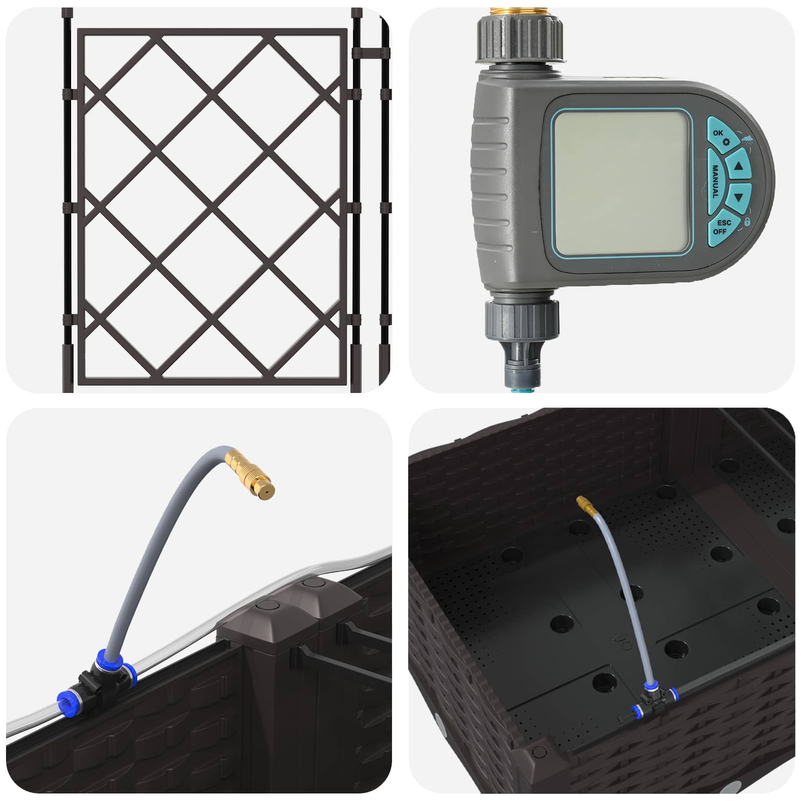 Garten-Pflanzgefäß 4 Stk. Braun 160 x 40 x 22 cm PP