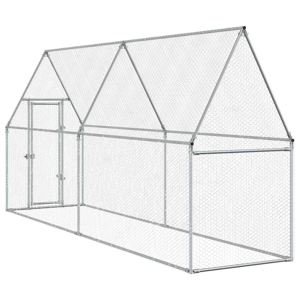 Hühnerkäfig Silbern 100x100x190 cm Verzinkter Stahl