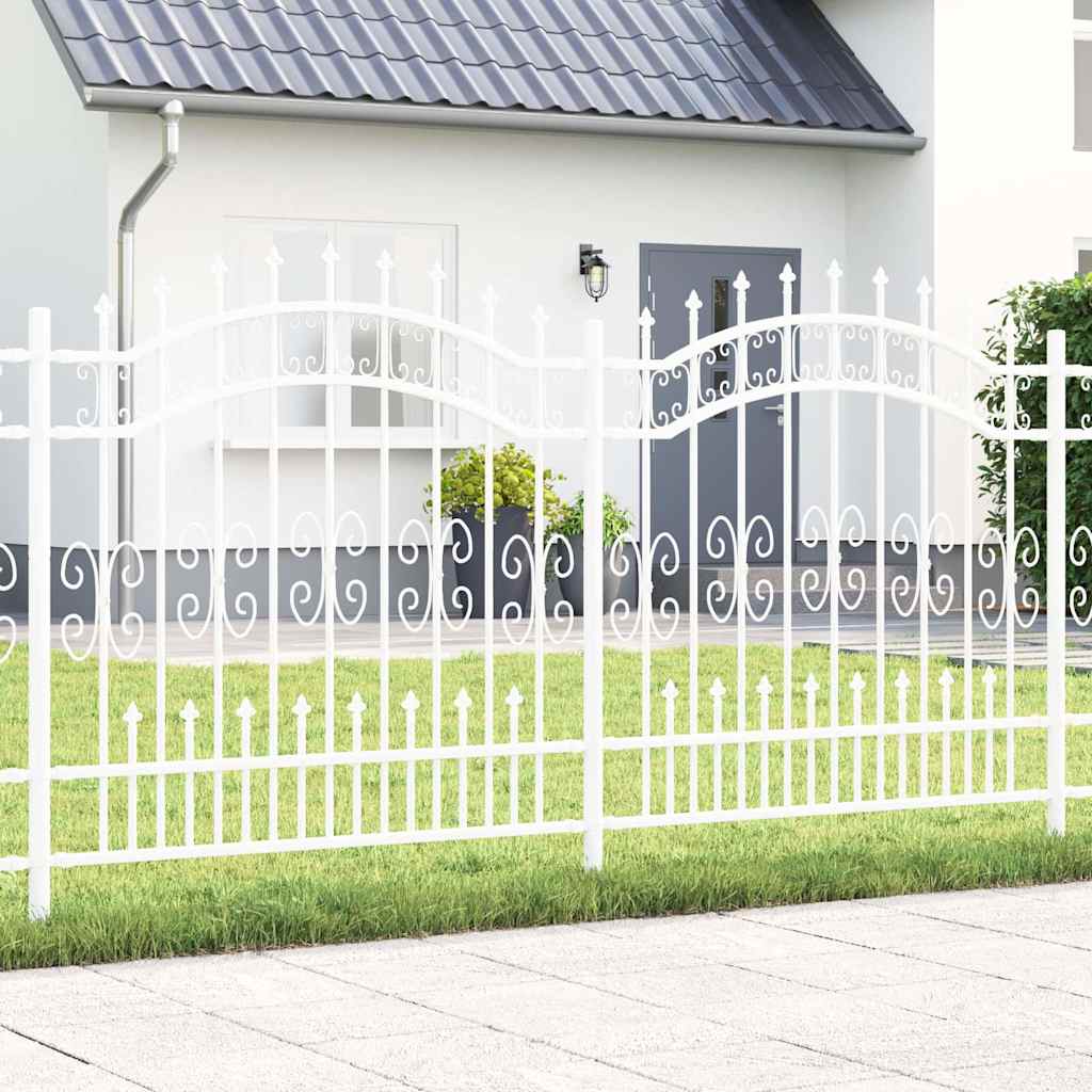 Gartenzaun KAMPEN mit Speerspitze Schwarz 240 x 75 cm Stahl