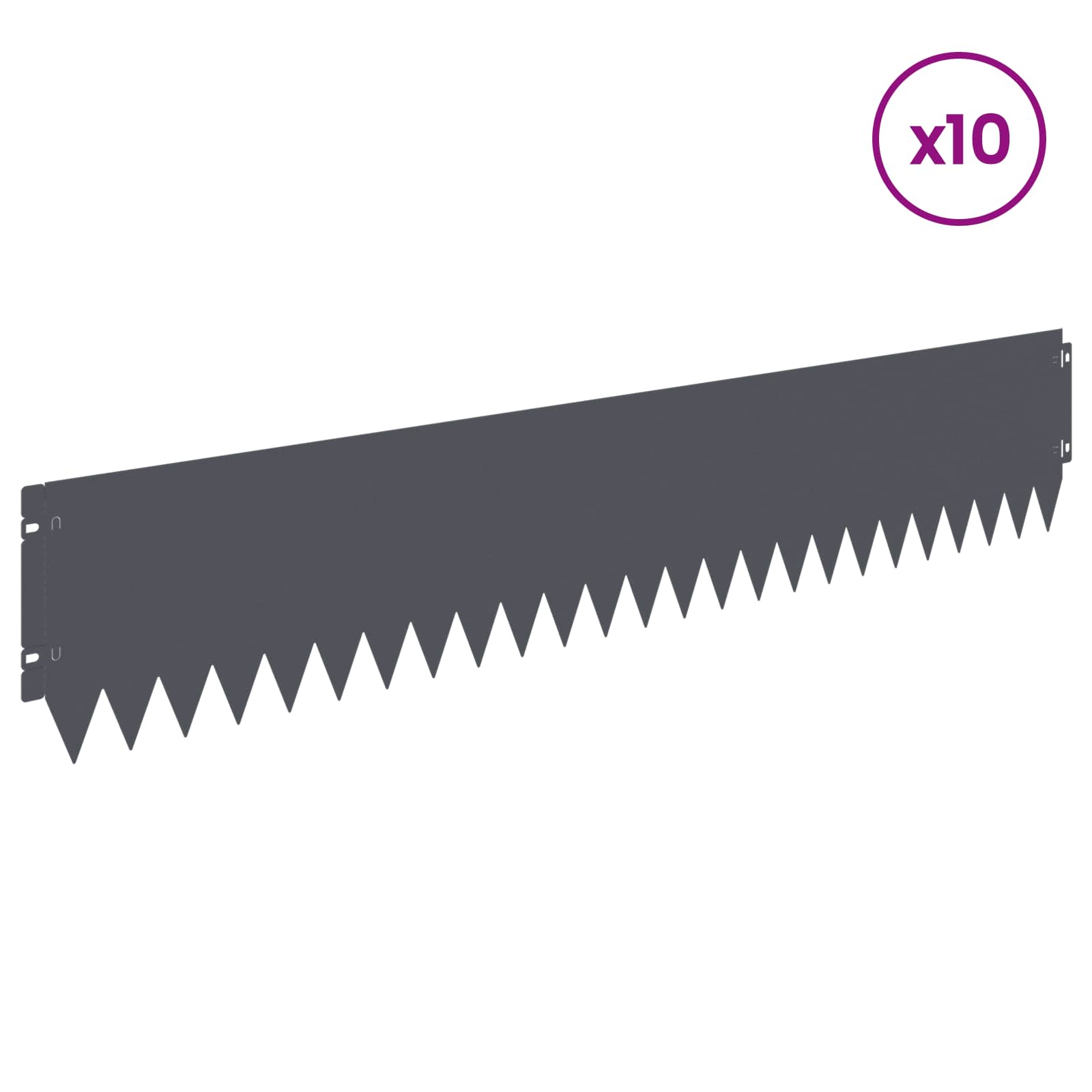 Raseneinfassung 10 pcs 103 x 10 cm Stahl Schwarz