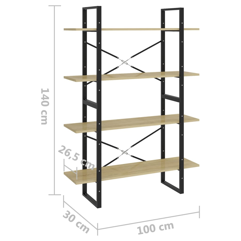 Bücherregal 2 Fächer Weiß 100x30x70 cm Holzwerkstoff