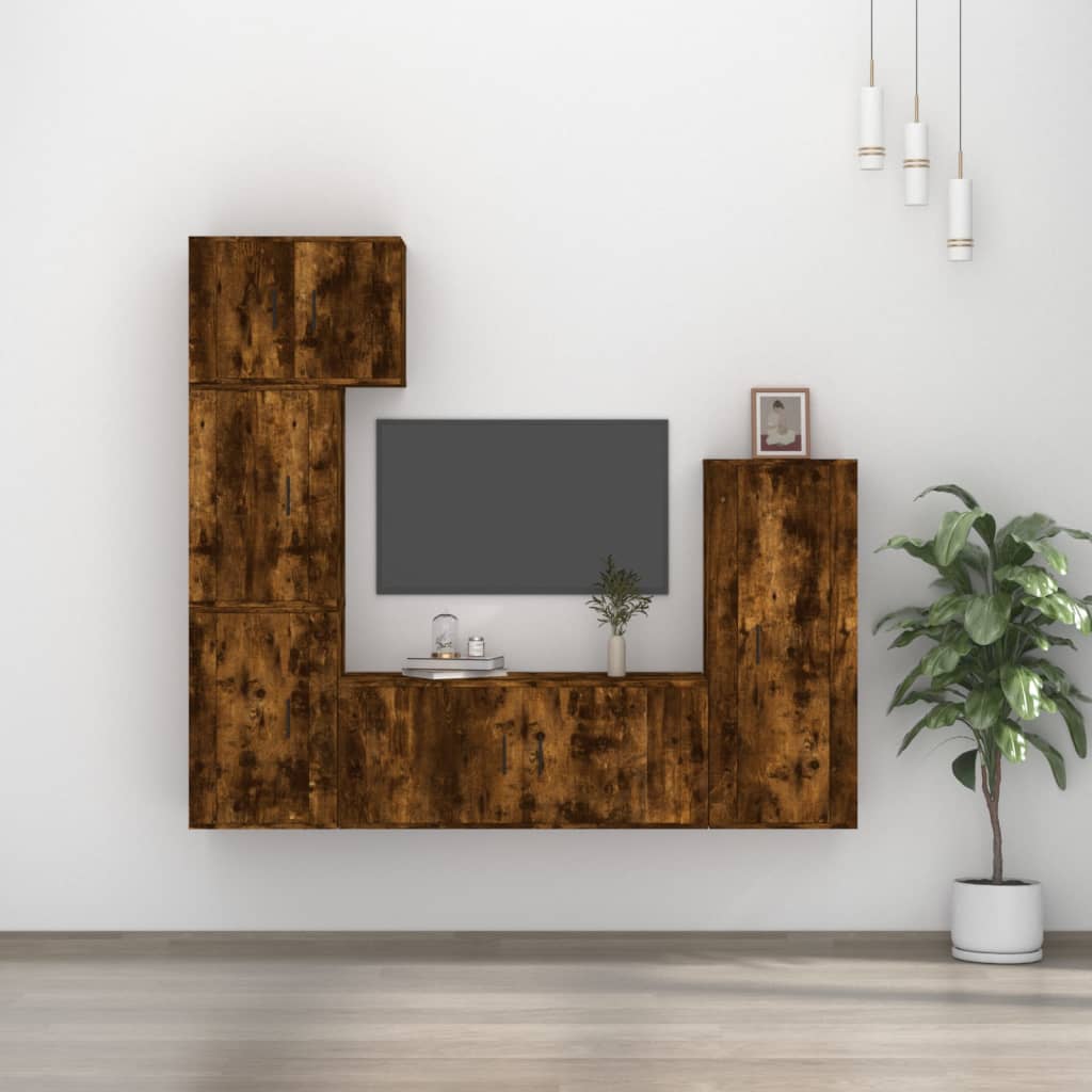 5-tlg. TV-Schrank-Set Weiß Holzwerkstoff