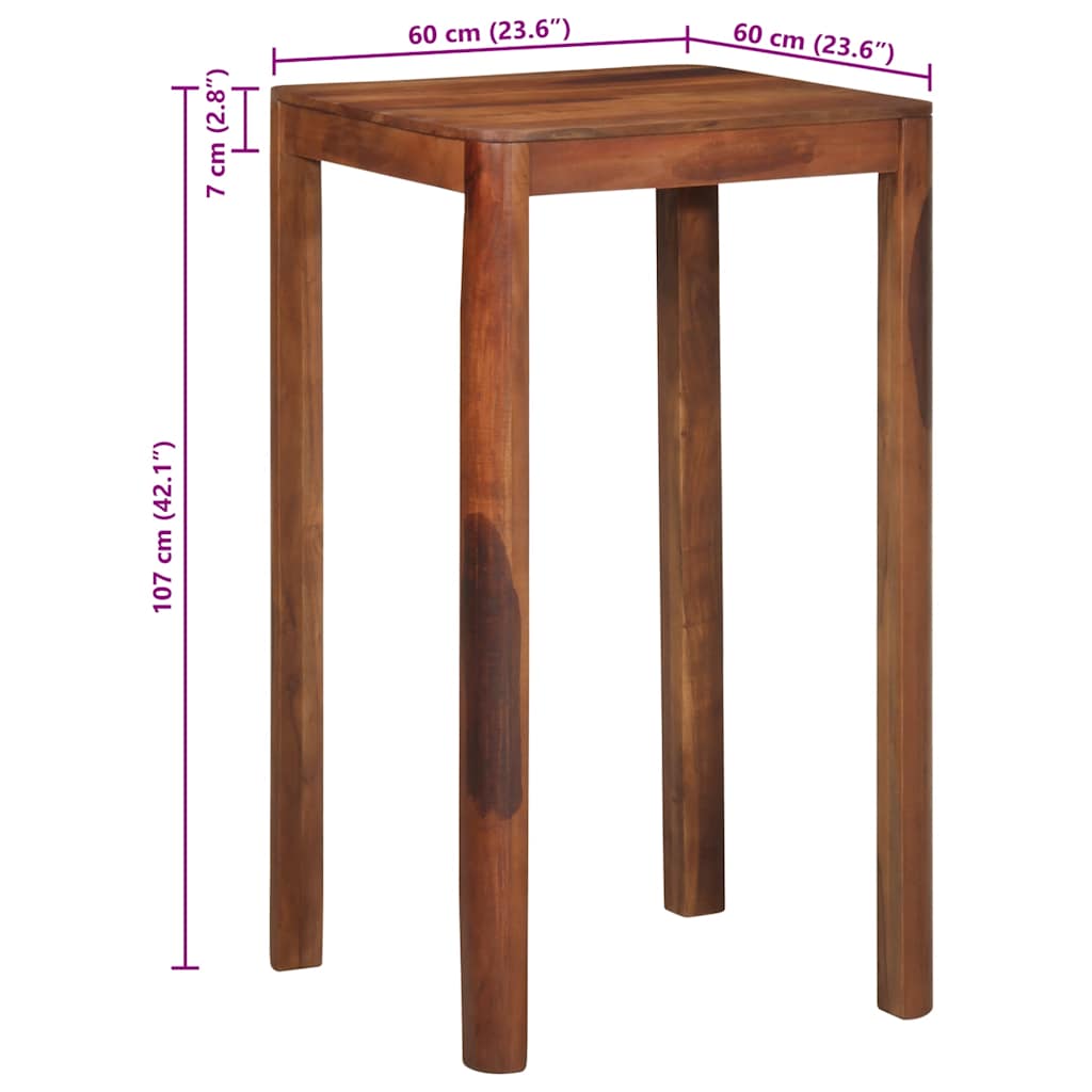 Bartisch Massivholz Akazie Honigfarbenes Finish 110x55x106 cm