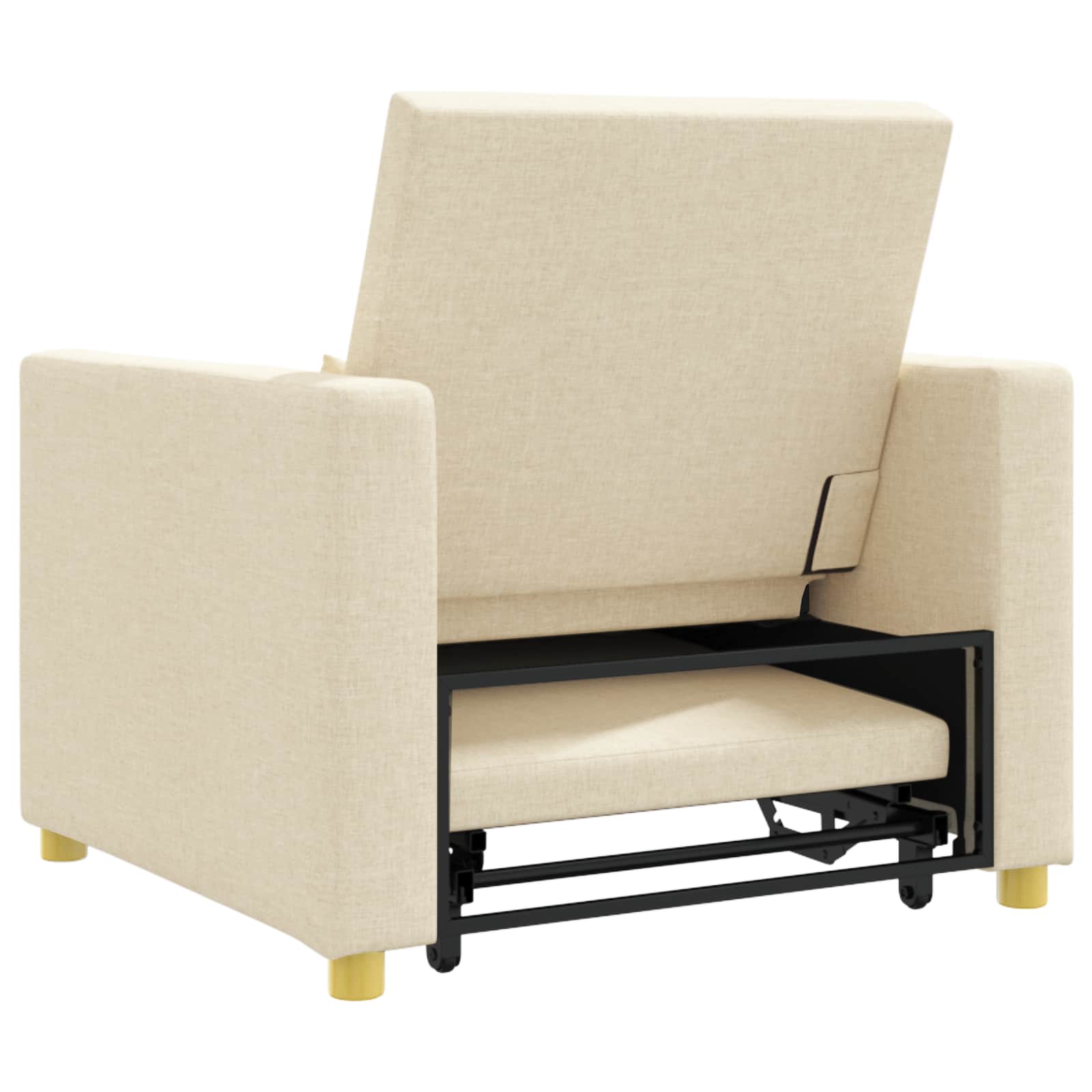Ausziehbare Schlafcouch Einzel Hellgrau 90 x 165 x 87 cm Stoff