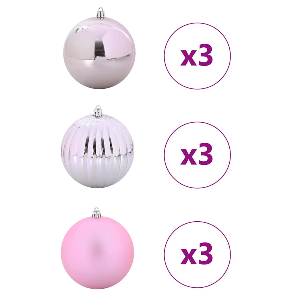 Weihnachtsbaumkugel Set XL 9 pcs Rot Kunststoff