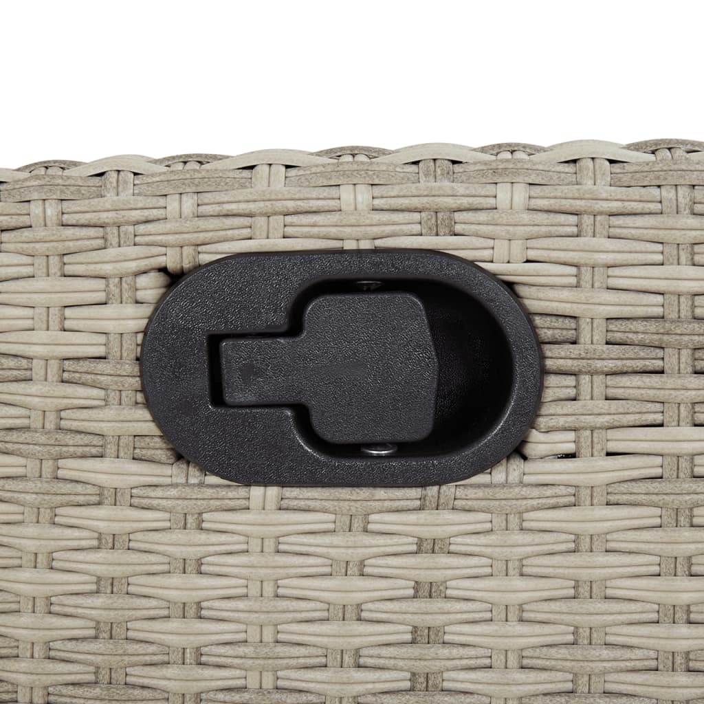 Gartenbank Verstellbar mit Kissen Schwarz Poly Rattan