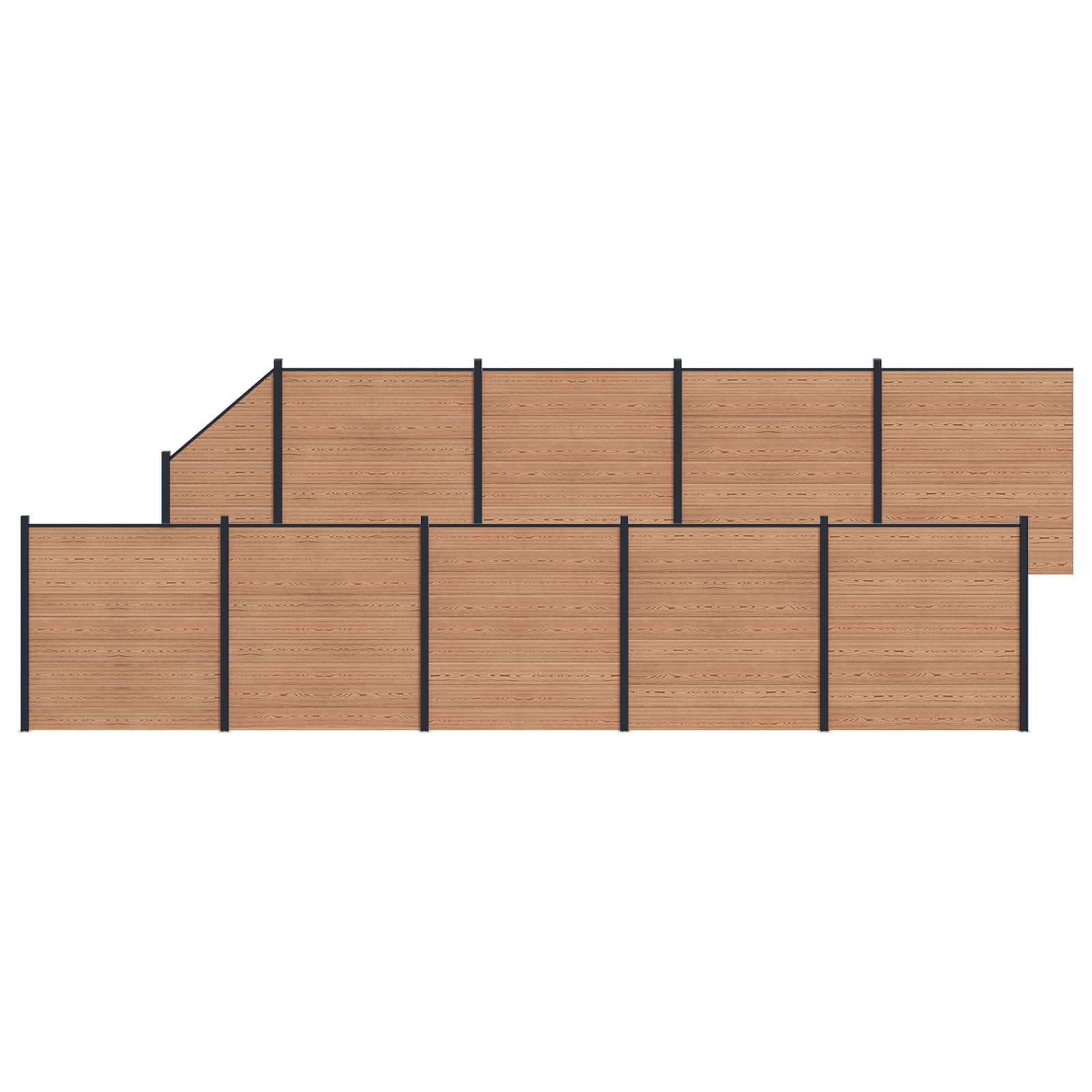 Zaunelement WPC 180x186 cm Schwarz