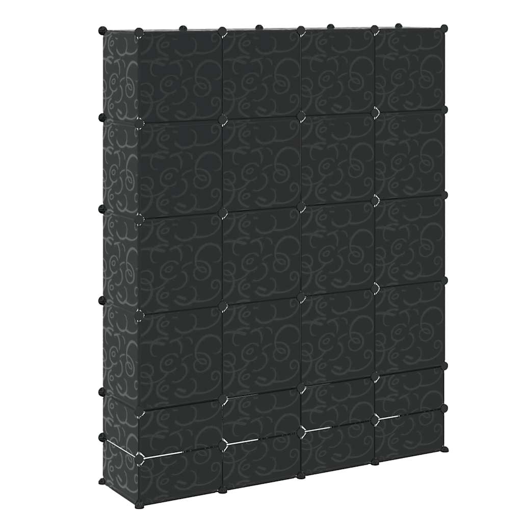 Modularer Schrank mit 9 Fächern 109x36,5x143cm Schwarz und Weiß