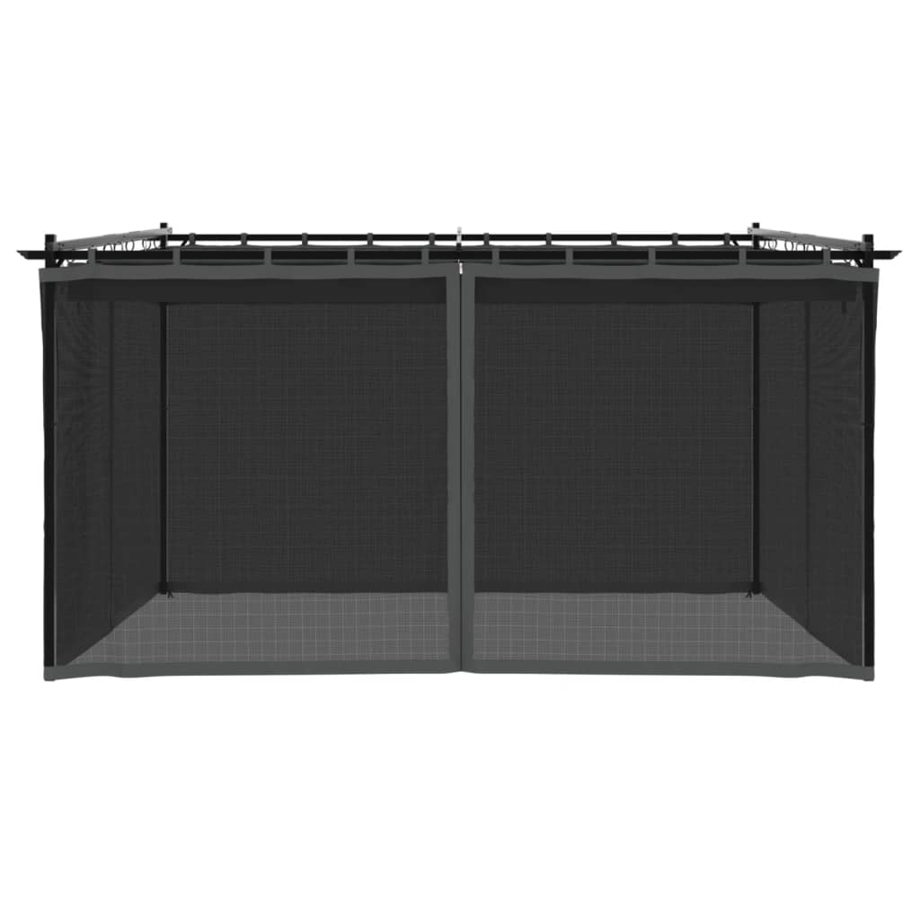 Pavillon mit Netzwände Creme 3x3 m Stahl