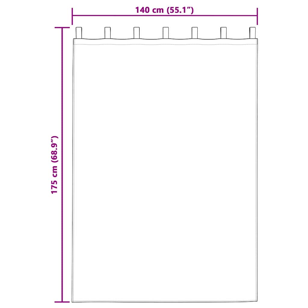 Verdunkelungs-Vorhänge mit Ringen 2 pcs Beige 140 x 140 cm