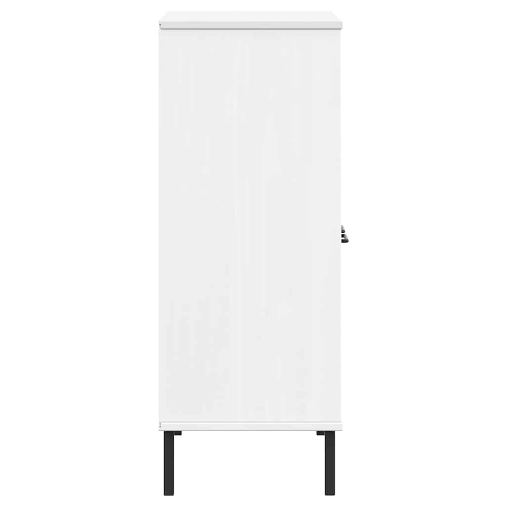 Bücherregal OSLO mit Metallbeinen Braun 90x35x90,5cm Massivholz