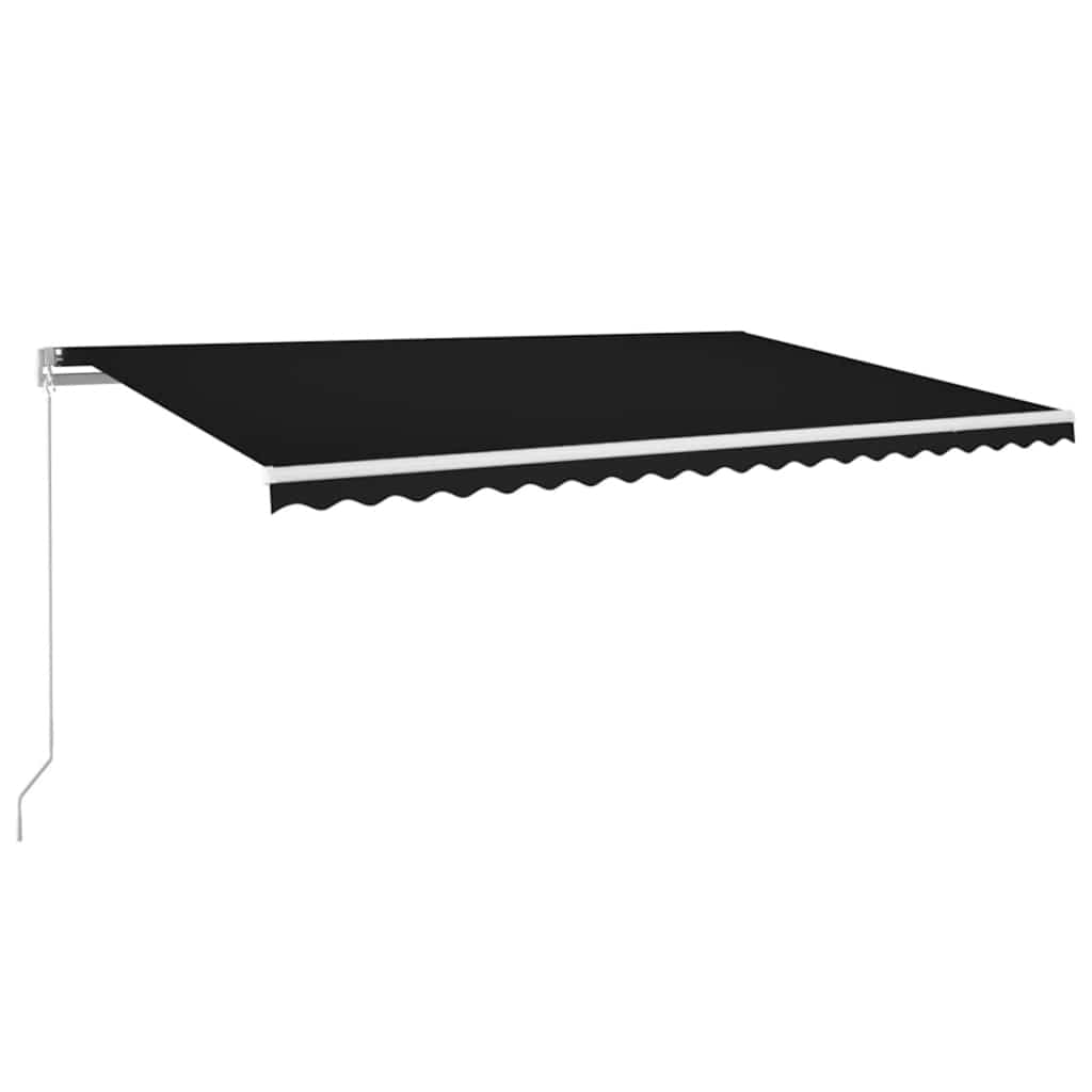 Markise Manuell Einziehbar mit LED 300x250 cm Blau und Weiß