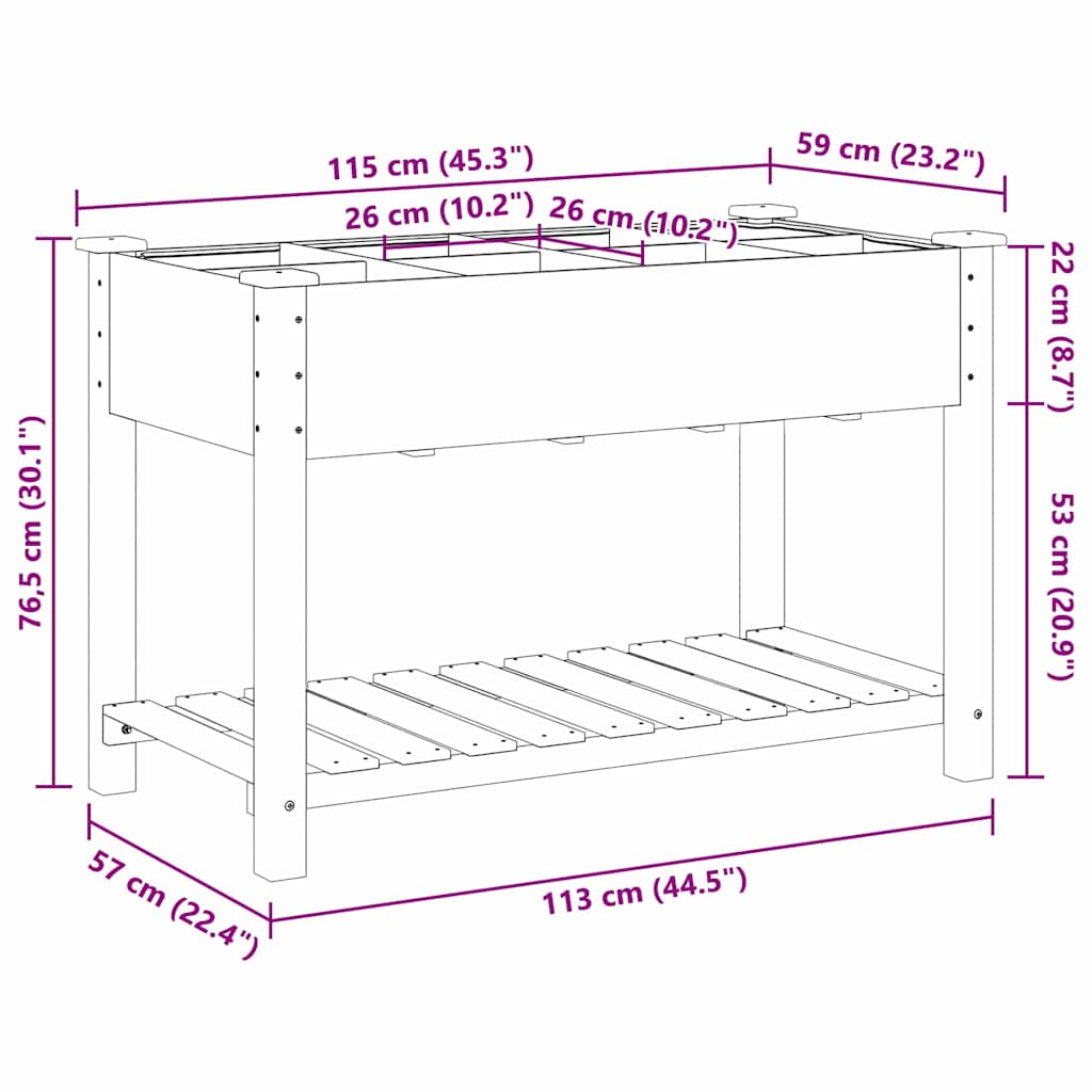 Garten-Pflanzgefäß mit Regal Beige 71 x 37 x 76,5 cm