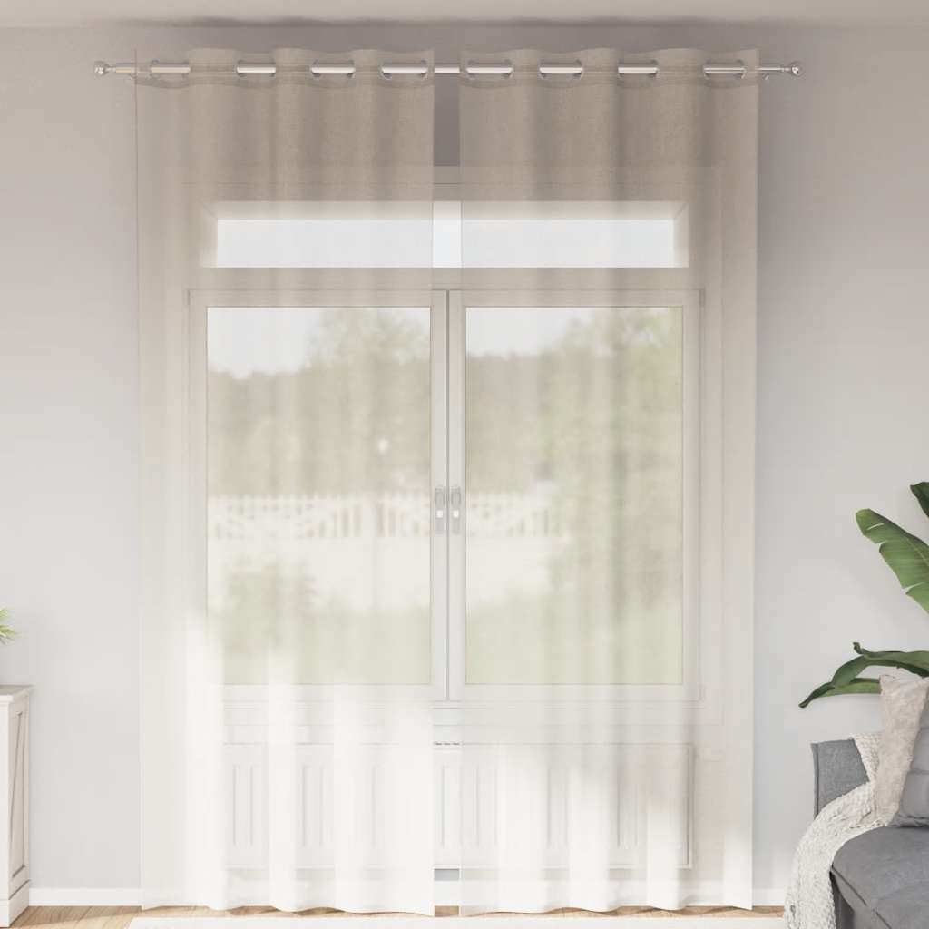 Voile Vorhänge mit Ösen 2 Stk. Apfelgrün 140x140 cm