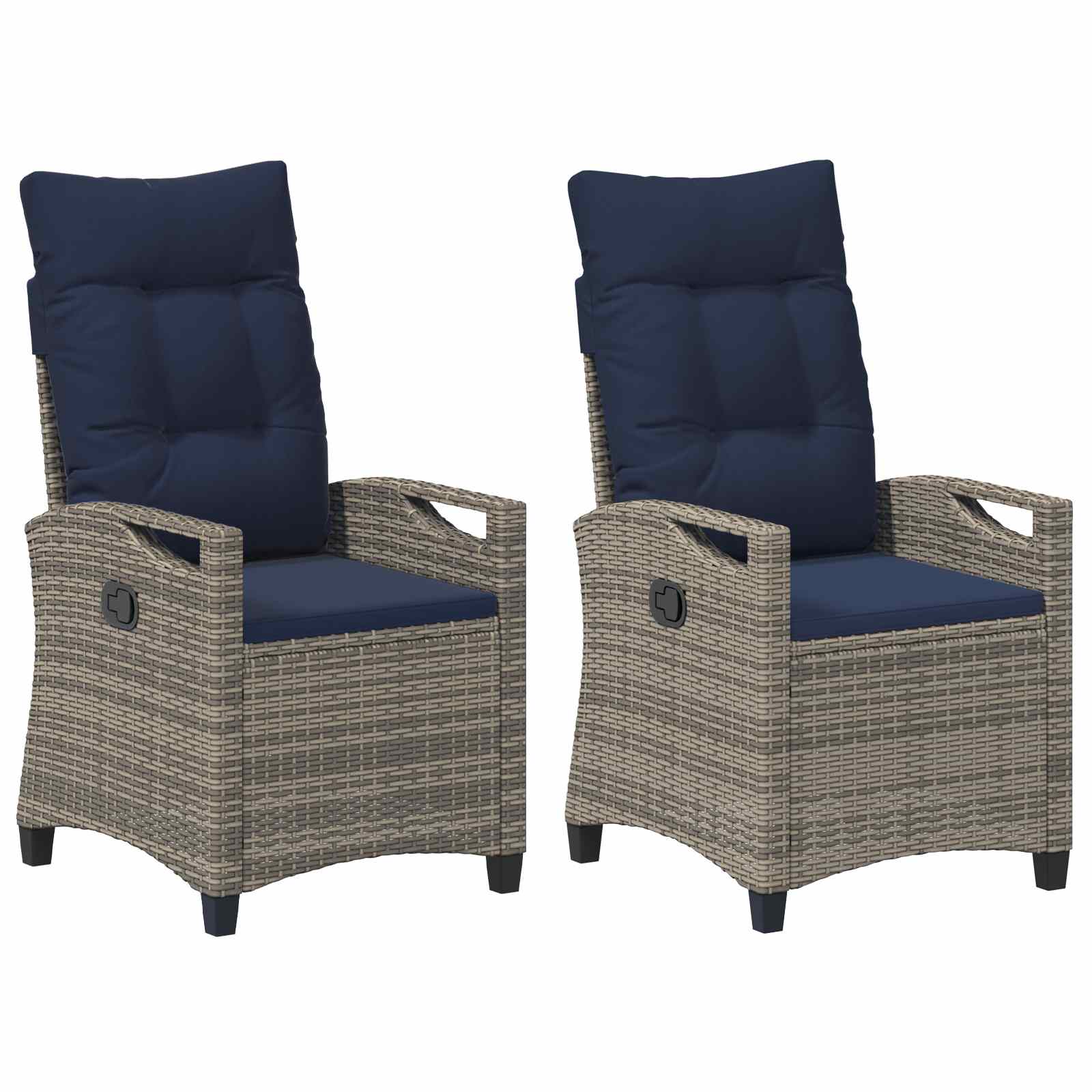 Gartenstuhl 2 pcs Schwarz 56 x 64 x 94 cm Stahl und Polyester