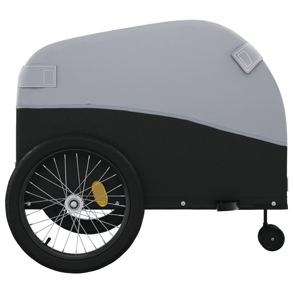 Fahrradanhänger Schwarz und Orange 30 kg Eisen