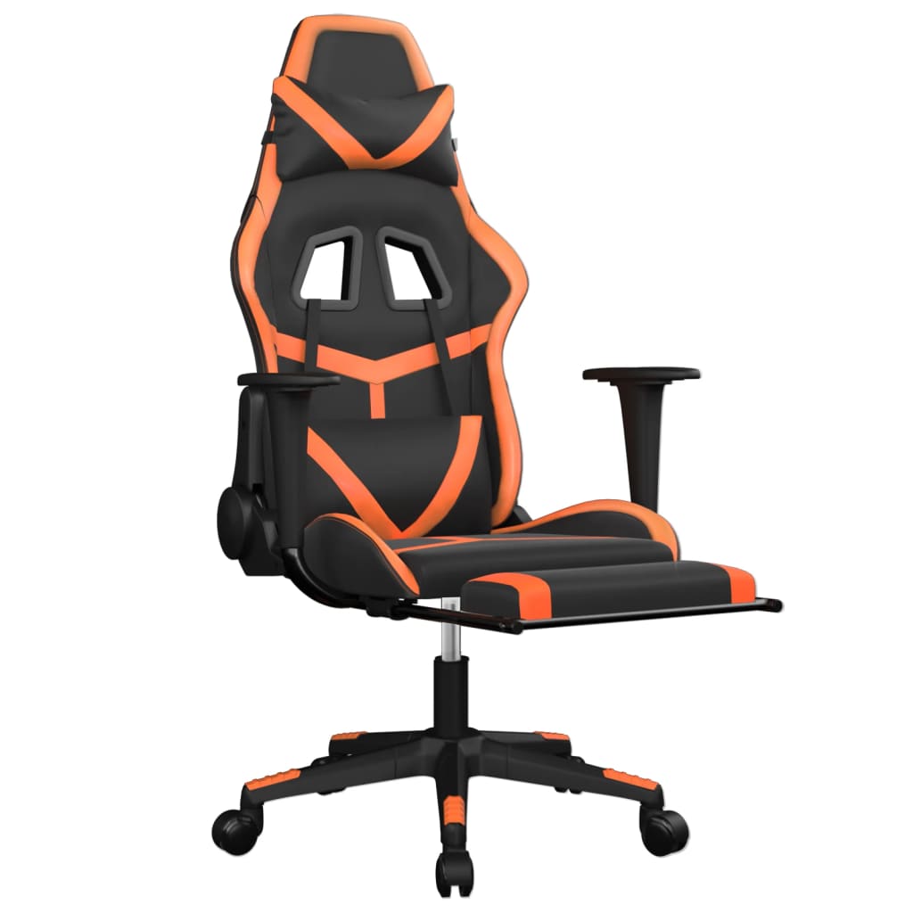 Gaming-Stuhl mit Massagefunktion Schwarz und Grün Kunstleder