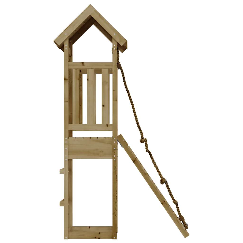 Spielturm mit Kletterwand Massivholz Kiefer