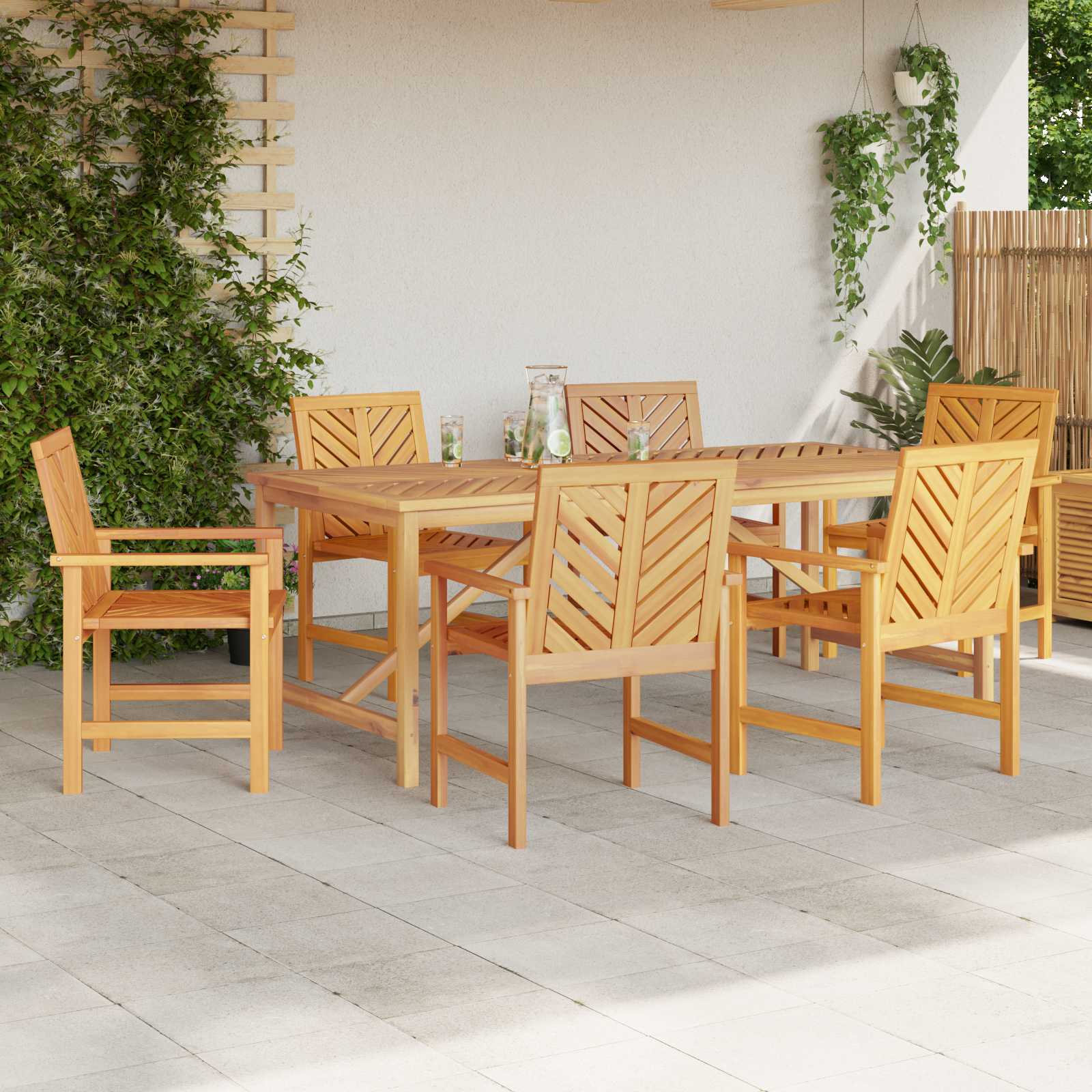 Garten Essgruppe 3 Stk. Braun Massivholz Akazie