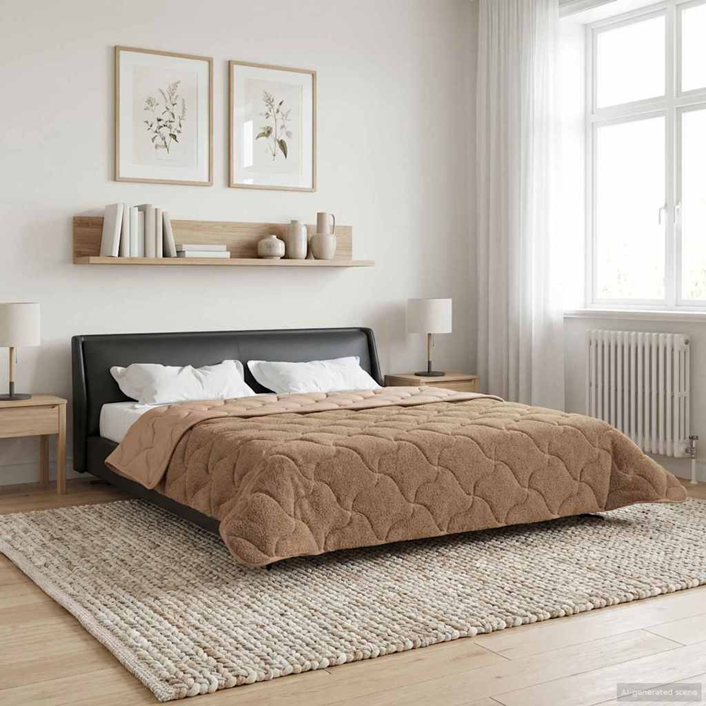 Winterbettdecke Gepolstert Anthrazit 135 x 200 cm
