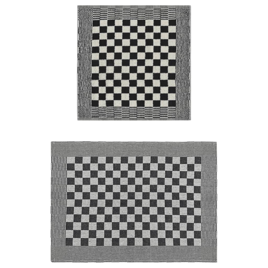 10-tlg. Handtuch-Set Schwarz und Grau Baumwolle