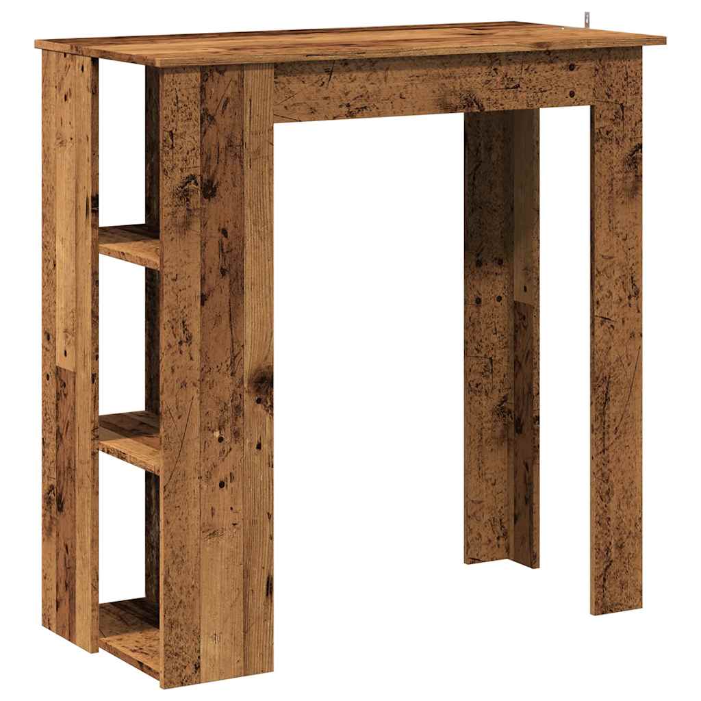 Bartisch mit Regal Weiß 102x50x103,5 cm Holzwerkstoff