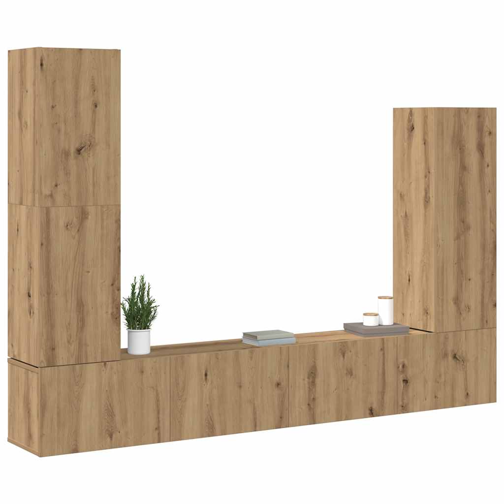 4-tlg. TV-Schrank-Set Weiß Holzwerkstoff