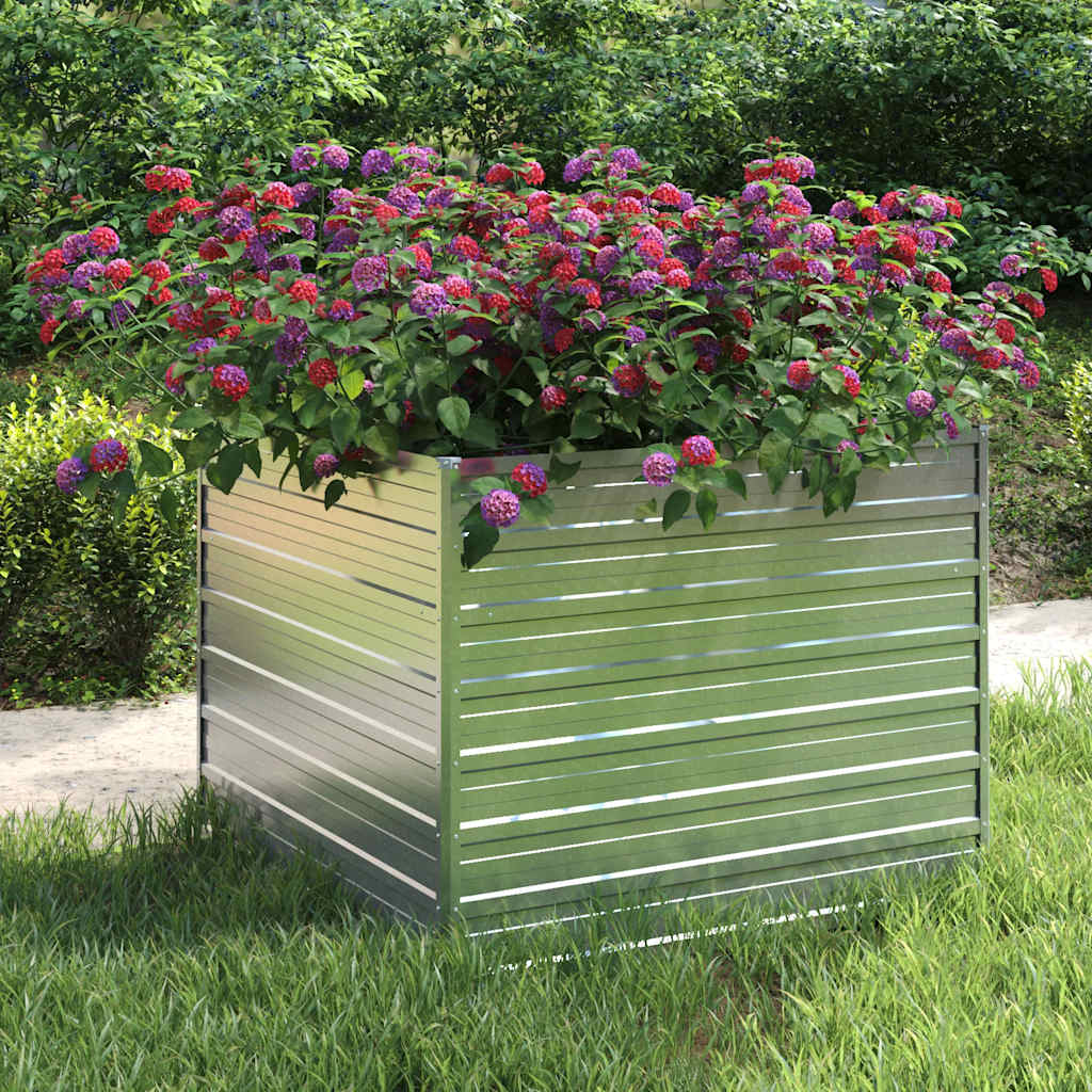Garten-Hochbeet 160x80x77 cm Verzinkter Stahl Silbern