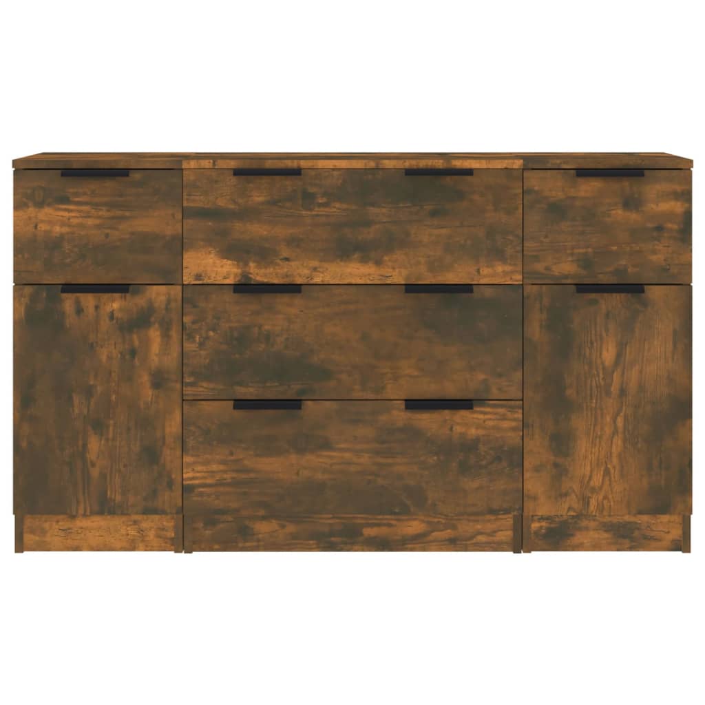 3-tlg. Sideboard-Set Weiß Holzwerkstoff