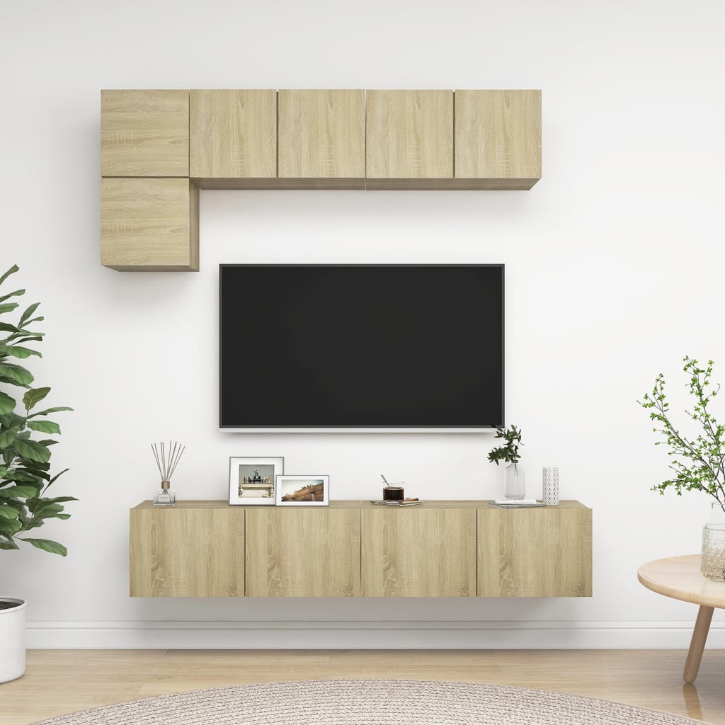 5-tlg. TV-Schrank-Set Weiß Holzwerkstoff