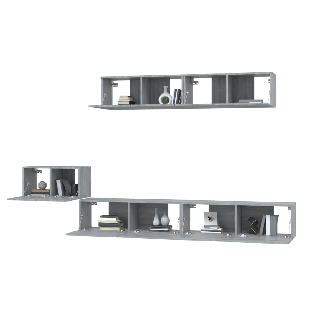 5-tlg. TV-Schrank-Set Weiß Holzwerkstoff