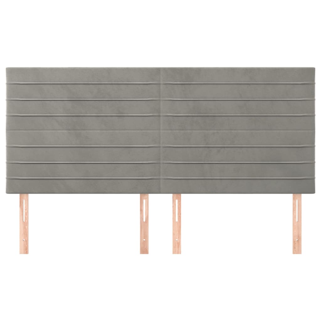 Kopfteil Hellgrau 80x5x118/128 cm Samt