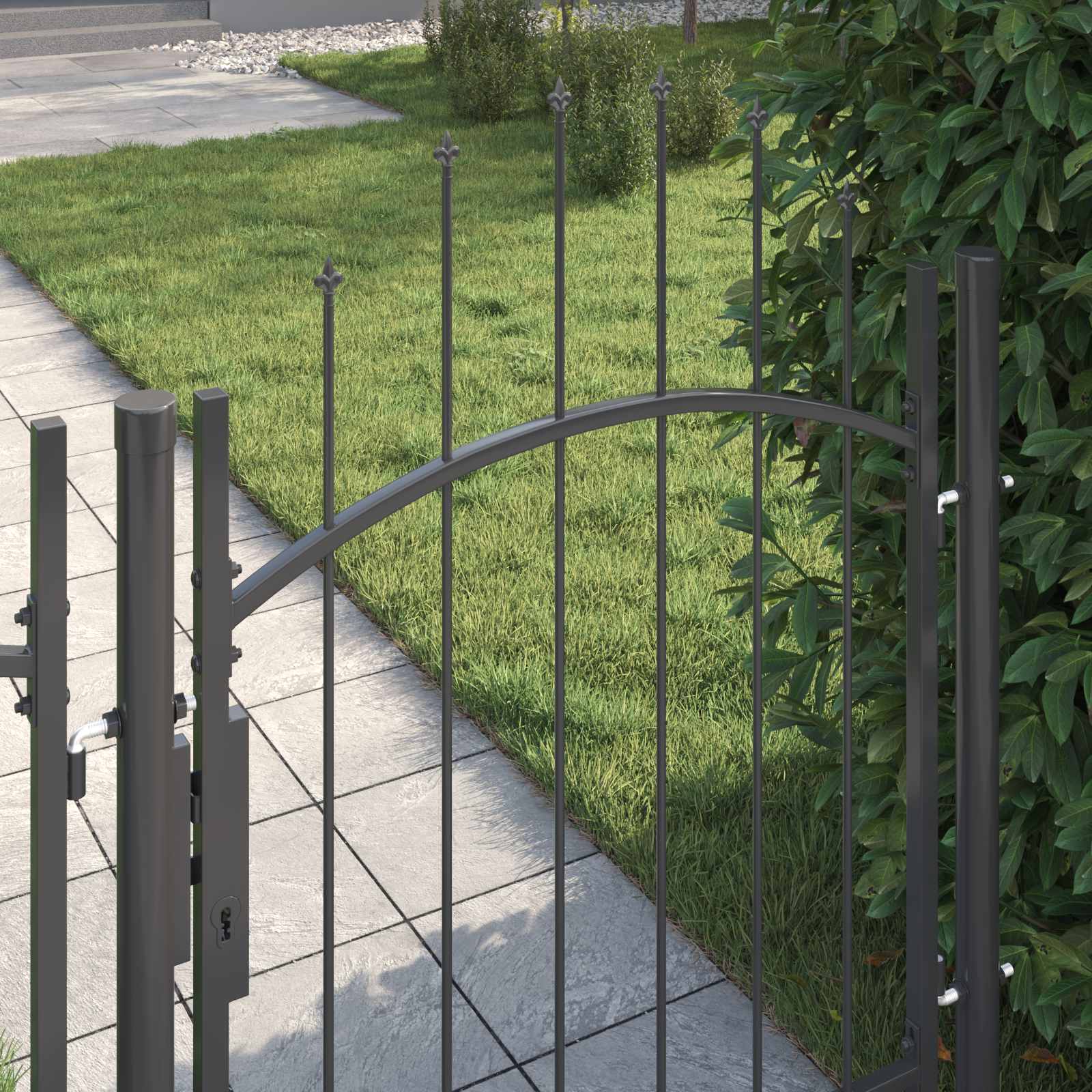 Gartentor Woerden Stahl 1x1 m Schwarz