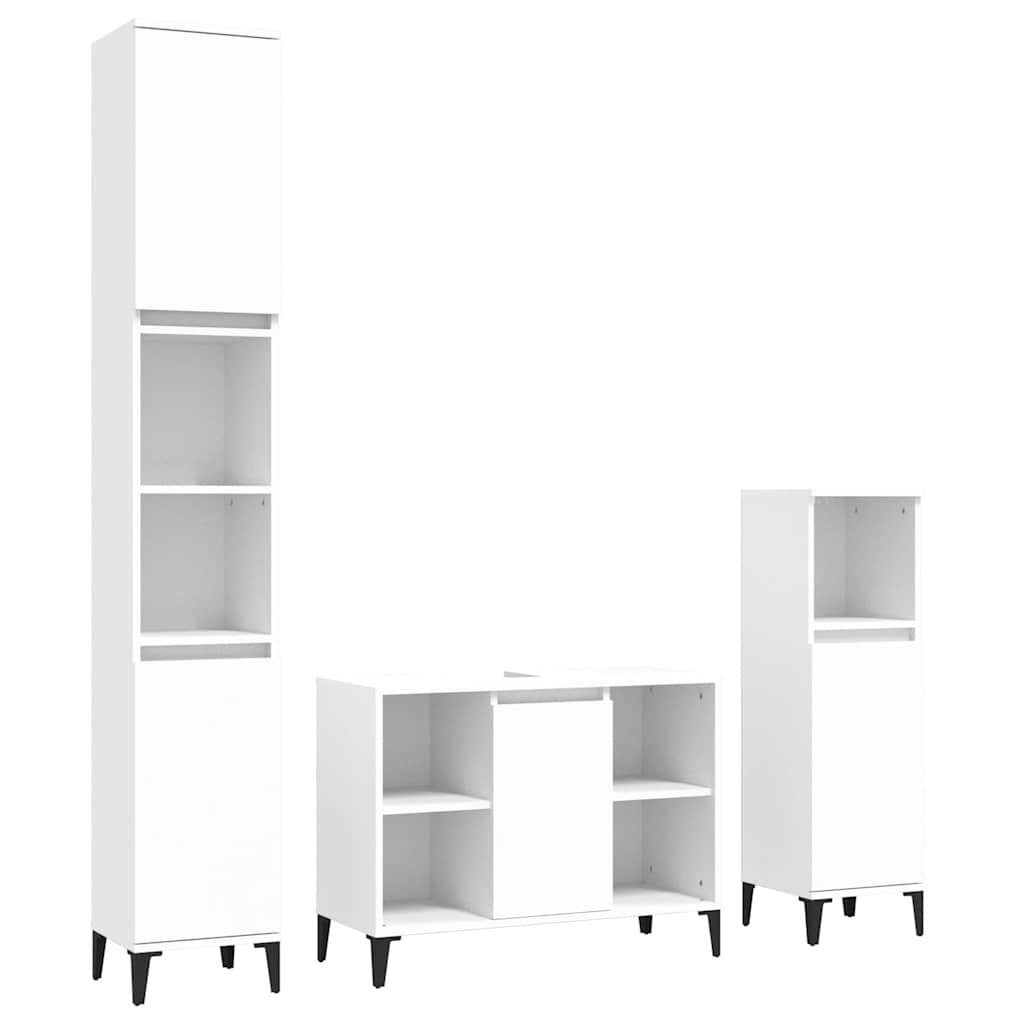3-tlg. Badmöbel-Set Räuchereiche Holzwerkstoff