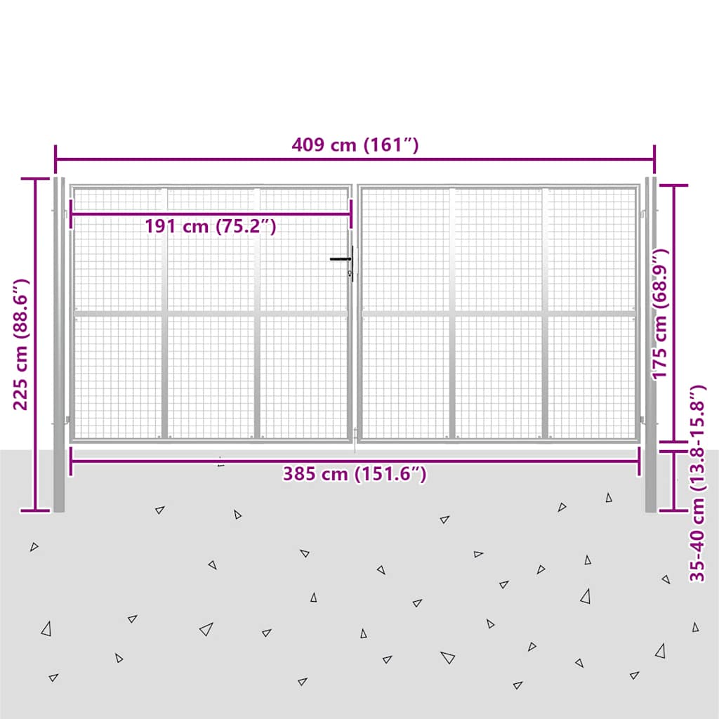 Gartentor aus Maschengewebe 400x150 cm