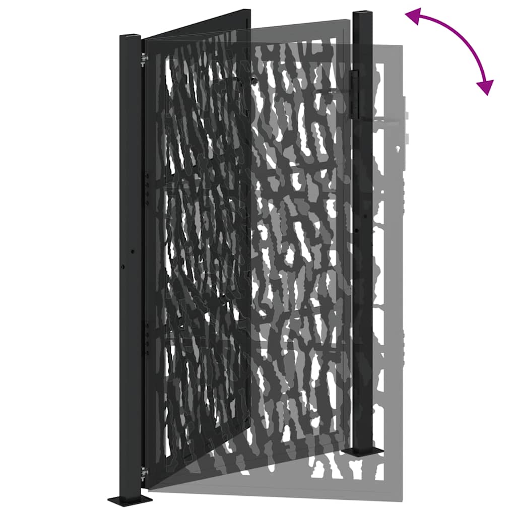 Gartentor Schwarz 100x100 cm Stahl Lichtdesign