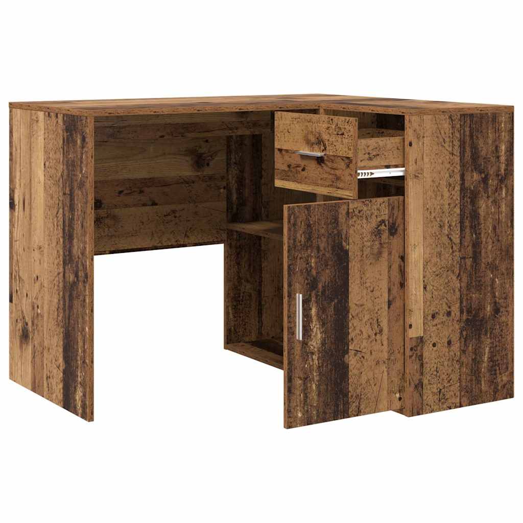 Eck-Schreibtisch Schwarz Eichen-Optik 102 x 88 x 75 cm