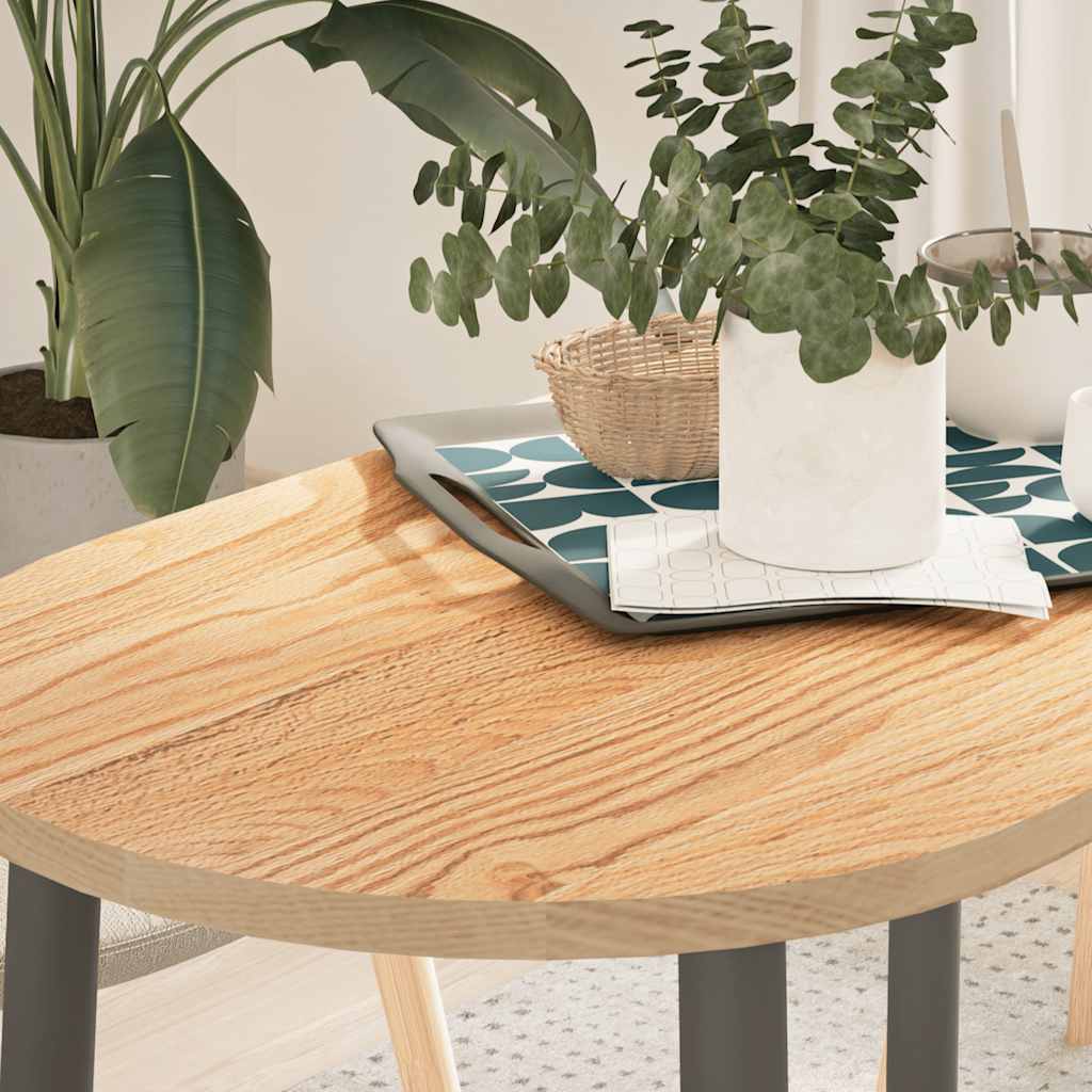 Tischplatte 80x40x2 cm Massivholz Eiche Oval