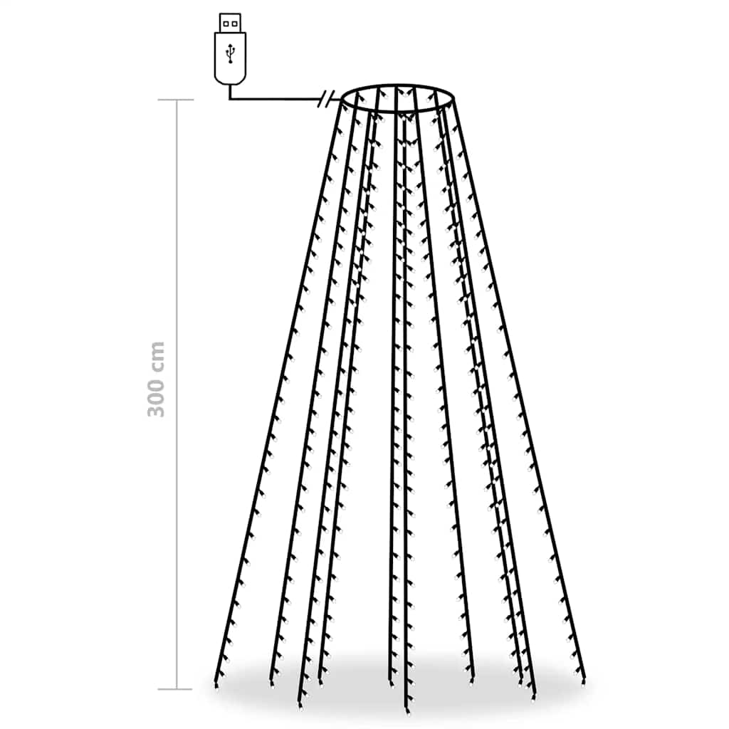 Weihnachtsbaum-Lichternetz mit 180 LEDs Kaltweiß 180 cm