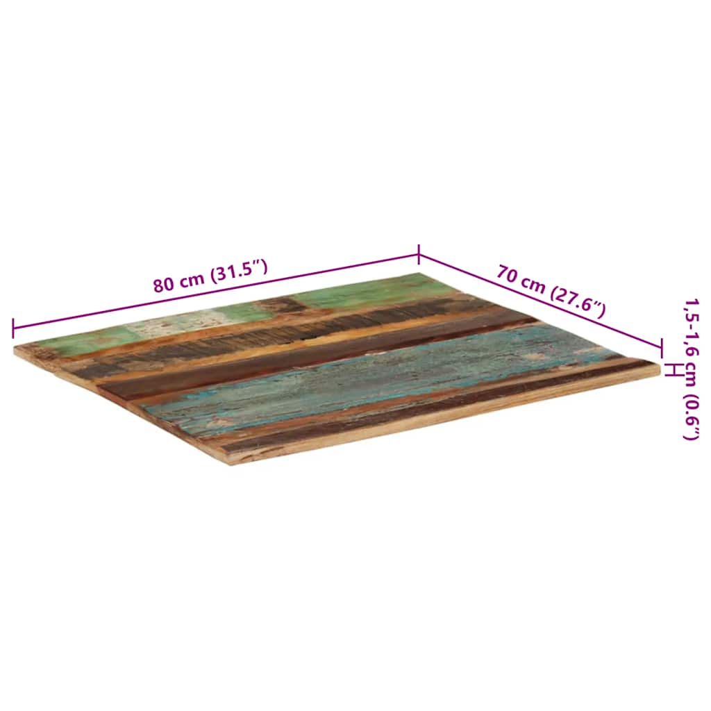 Tischplatte Massivholz Akazie 15-16 mm 60x80 cm