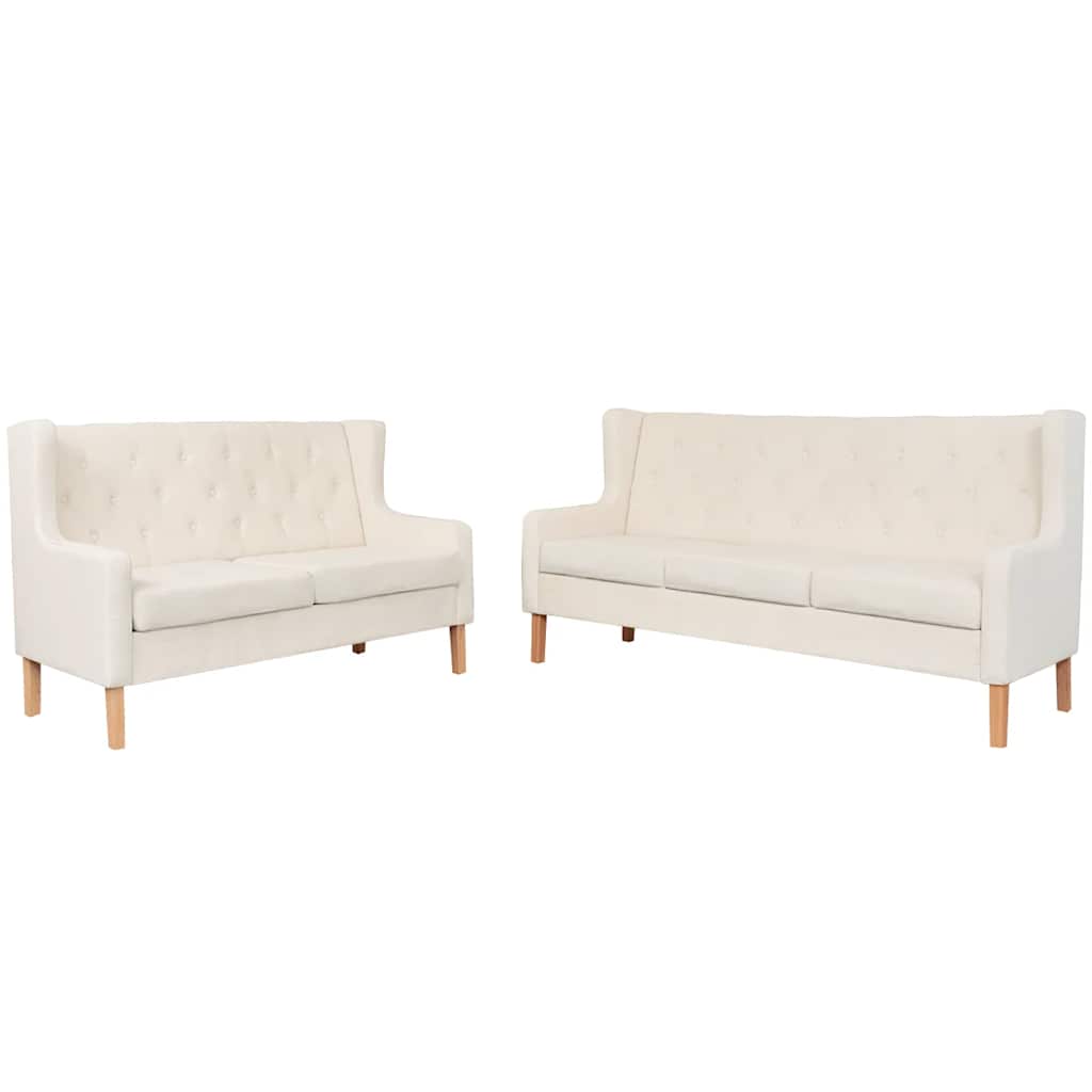2-Sitzer Sofa Stoff Cremeweiß