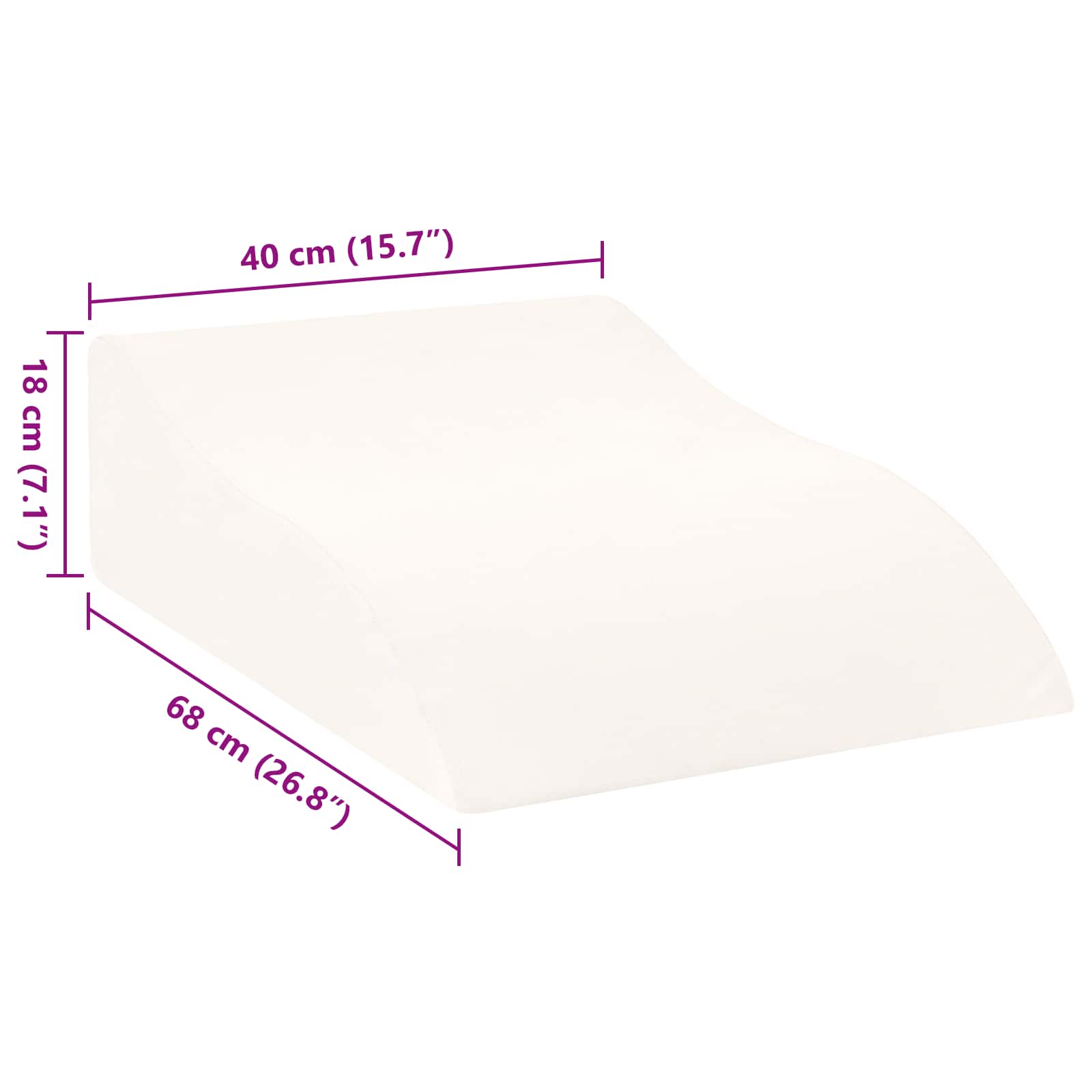 Beinkissen Weiß 68 x 41 x 24 cm PU-Schaum